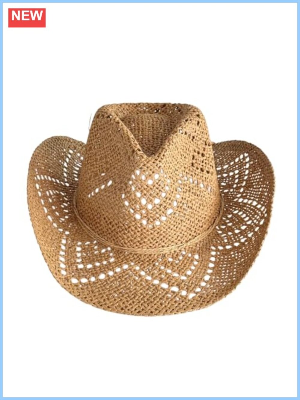 Unisex Western Cowboy Straw Hat Shapeable Brim Woven Roll Up Sun Hat